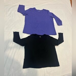 JCPenney and Women Within purple & Black Long Sleeve tops excellent condition